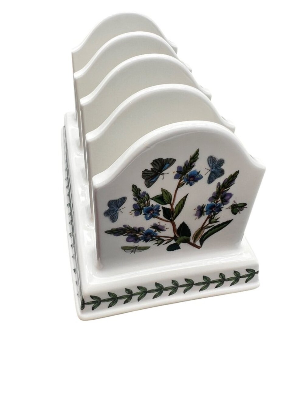Portmeirion Botanic Garden Ceramic Letter Holder Toast Rack Floral Butterfly